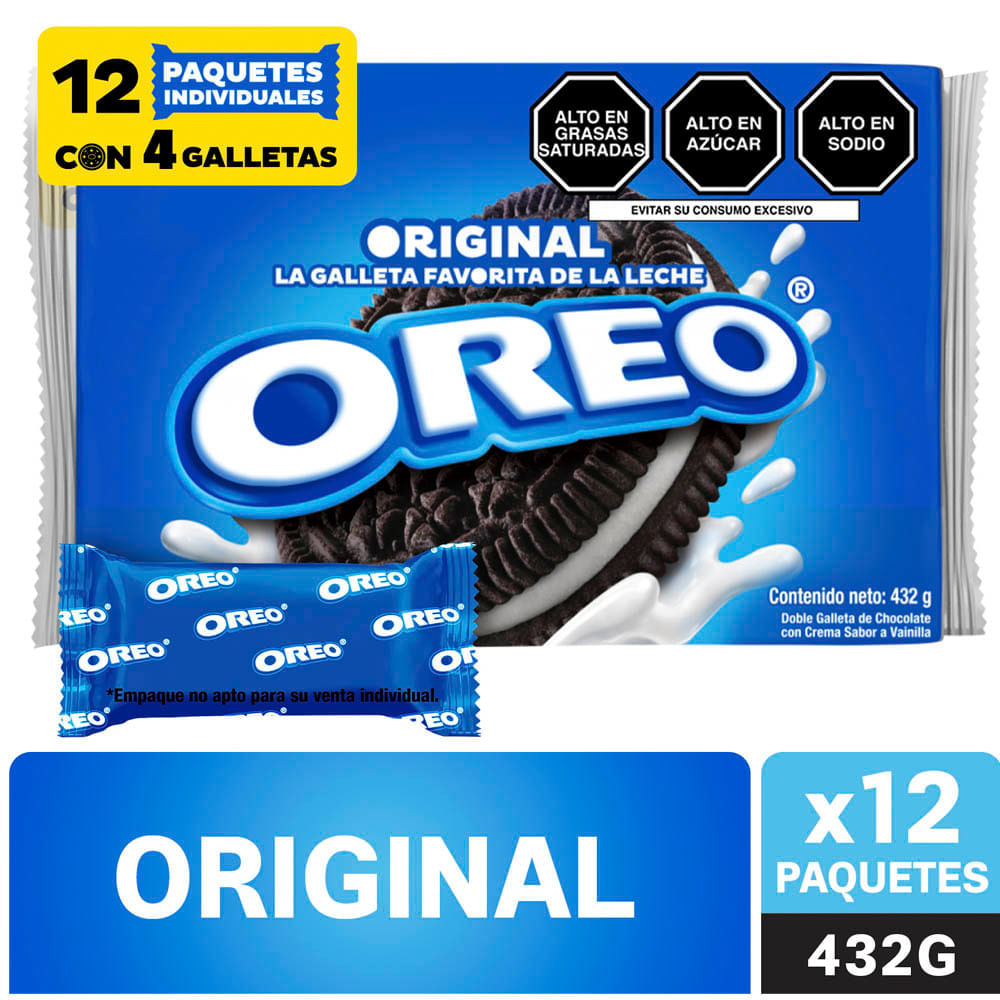 Galletas OREO sabor Original Paquete 12un