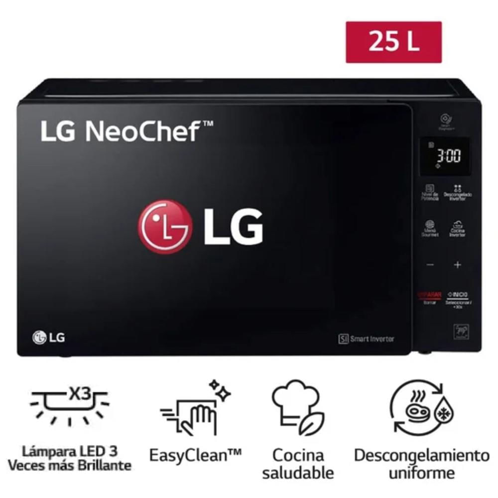 Horno Microondas LG MS2536GIS Neo Chef 25 Litros Easy Clean Negro