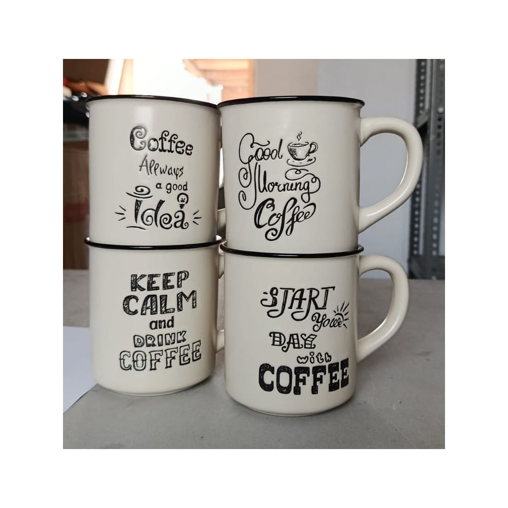 Juego x 4 Tazas de Ceramica