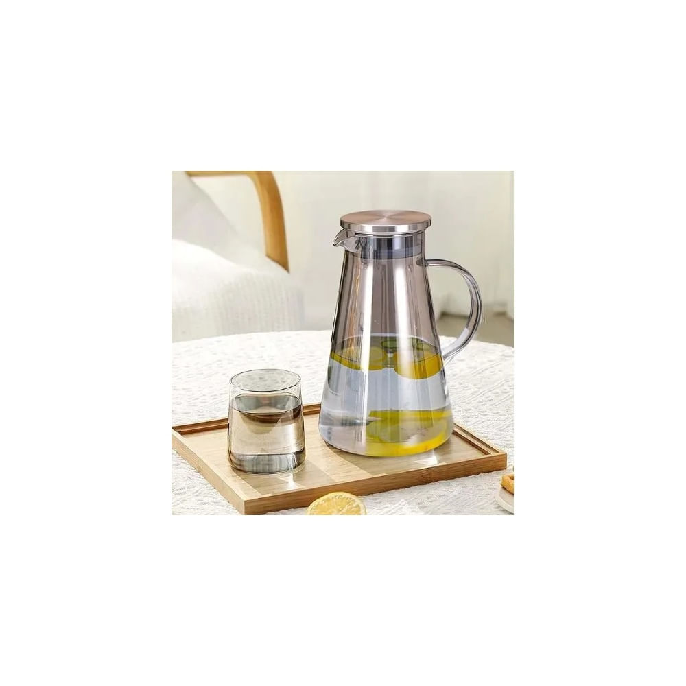 Jarra Gris Con tapa de Acero Inox. Resistente al Calor 1.6 L