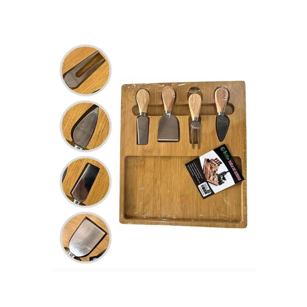 Tabla de Queso o Piqueos con 4 Cuchillos