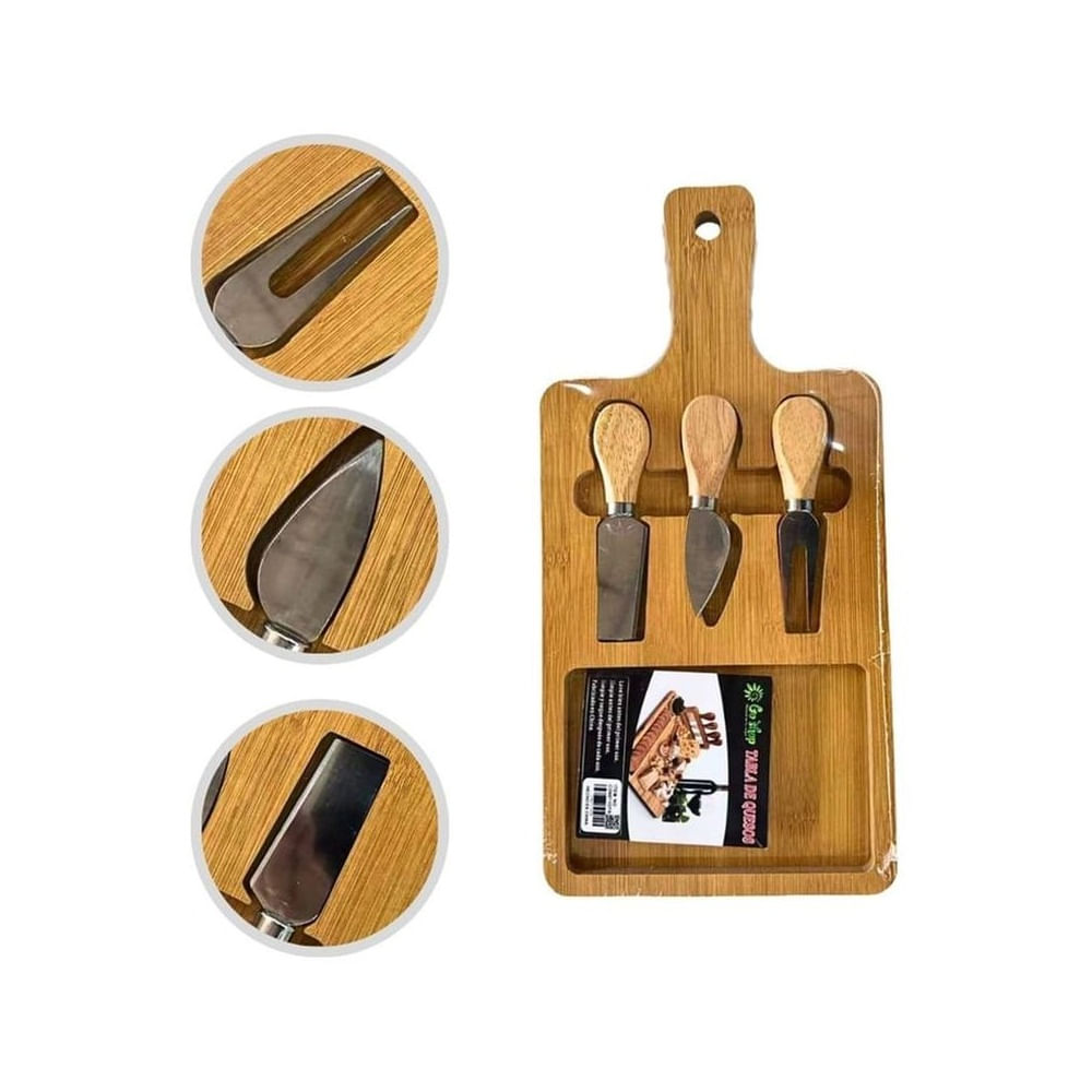 Tabla de Queso o Piqueos con 3 Cuchillos