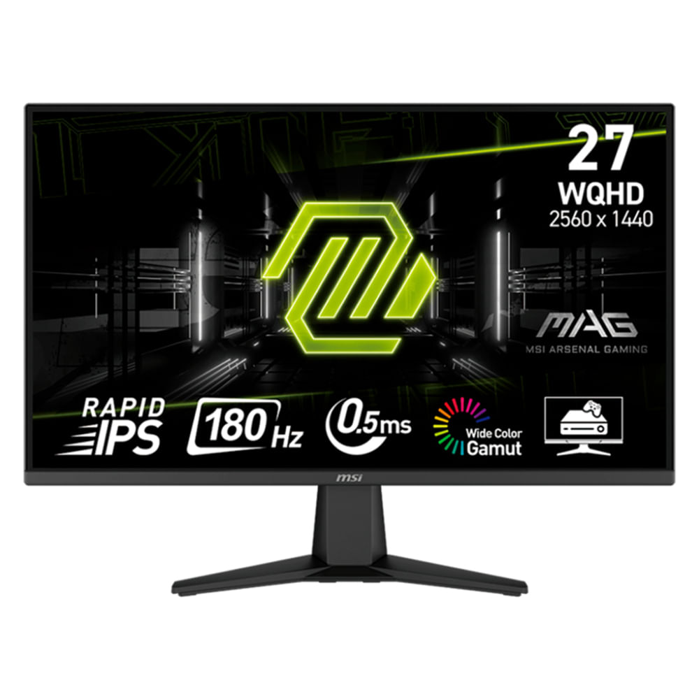 MONITOR PLANO GAMING MSI MAG-275QF, 27"" WQHD RAPID IPS, 180 HZ, 0.5 MS, HDMI, DP