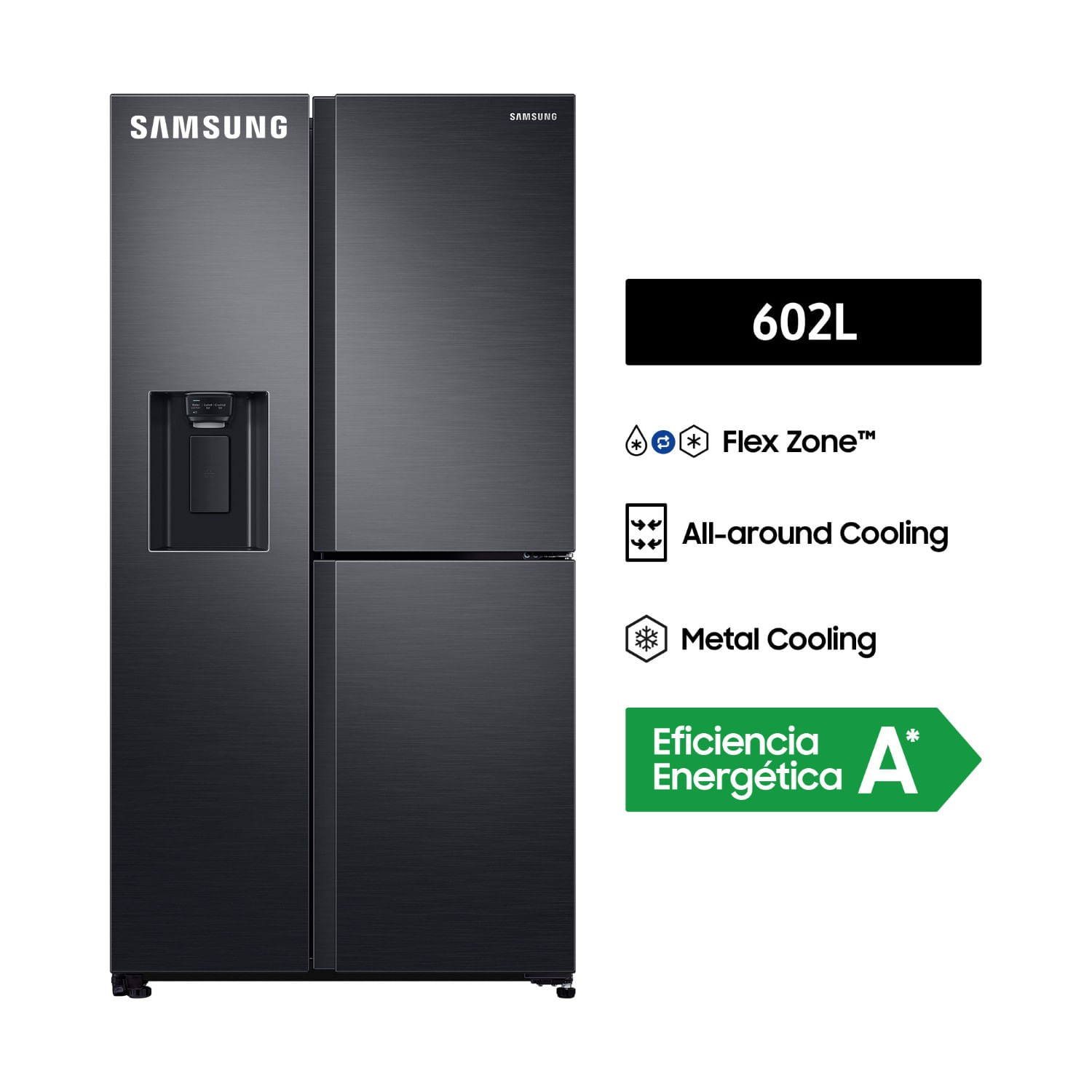 Refrigerador SAMSUNG 602L No Frost RS65R5691B4 Negro