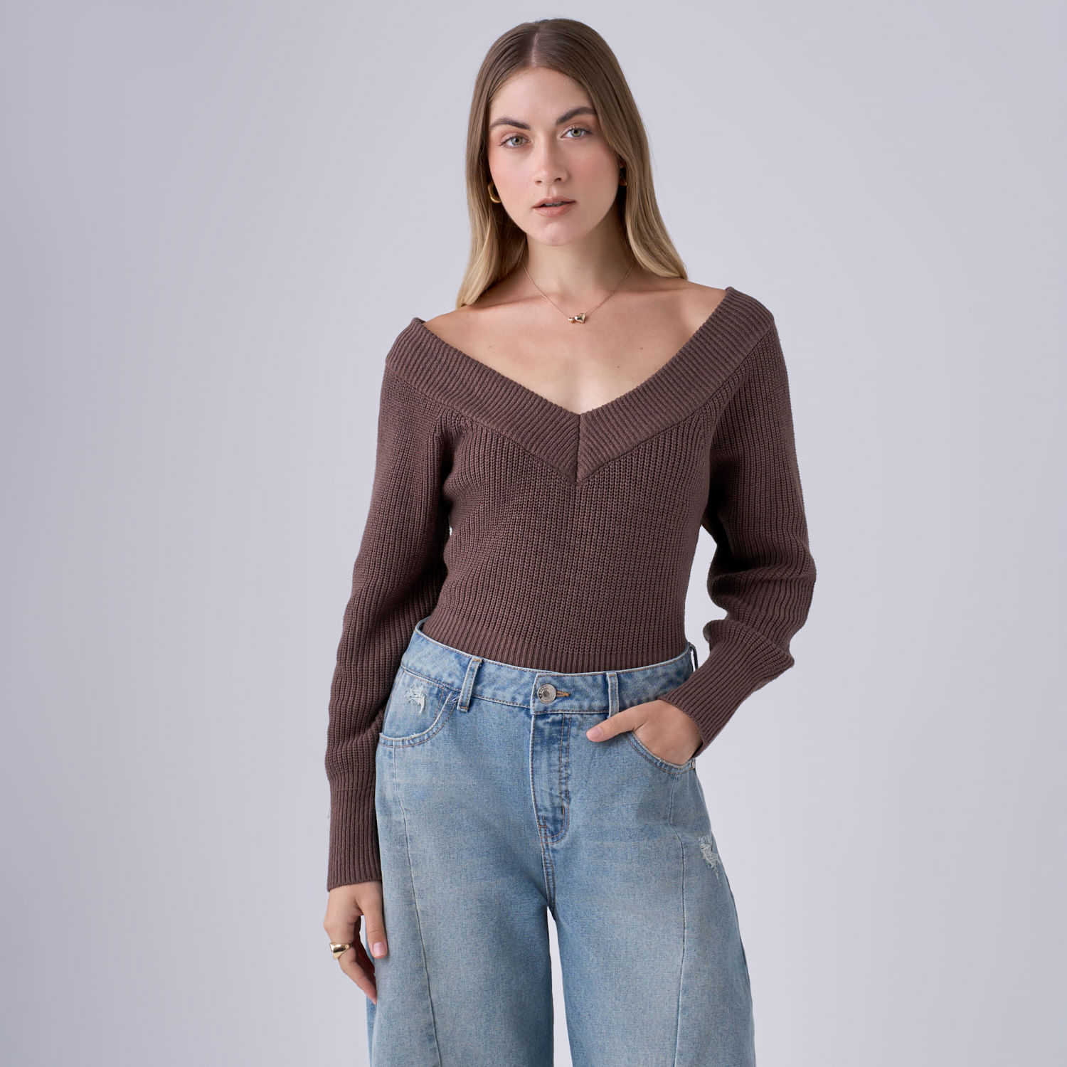 Chompa Mujer Latte Hypnotic Manga Larga