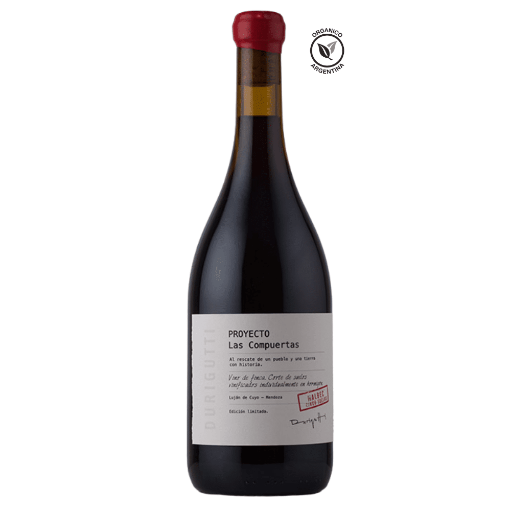 Vino PROYECTO LAS COMPUERTAS Malbec 5 Suelos Orgánico Botella 750ml