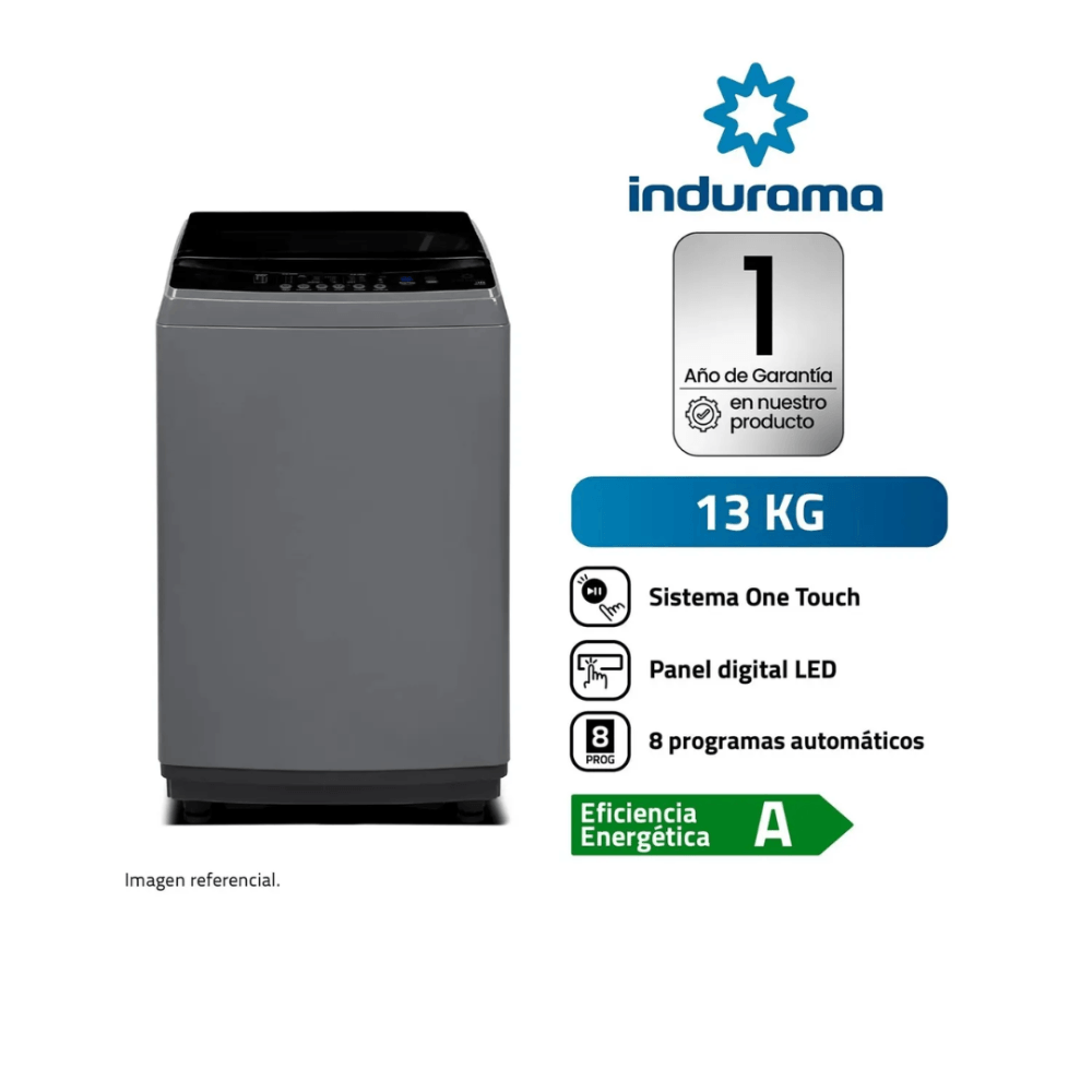 Lavadora Indurama 13 kg Carga Superior LRI-13DGR Gris Oscuro
