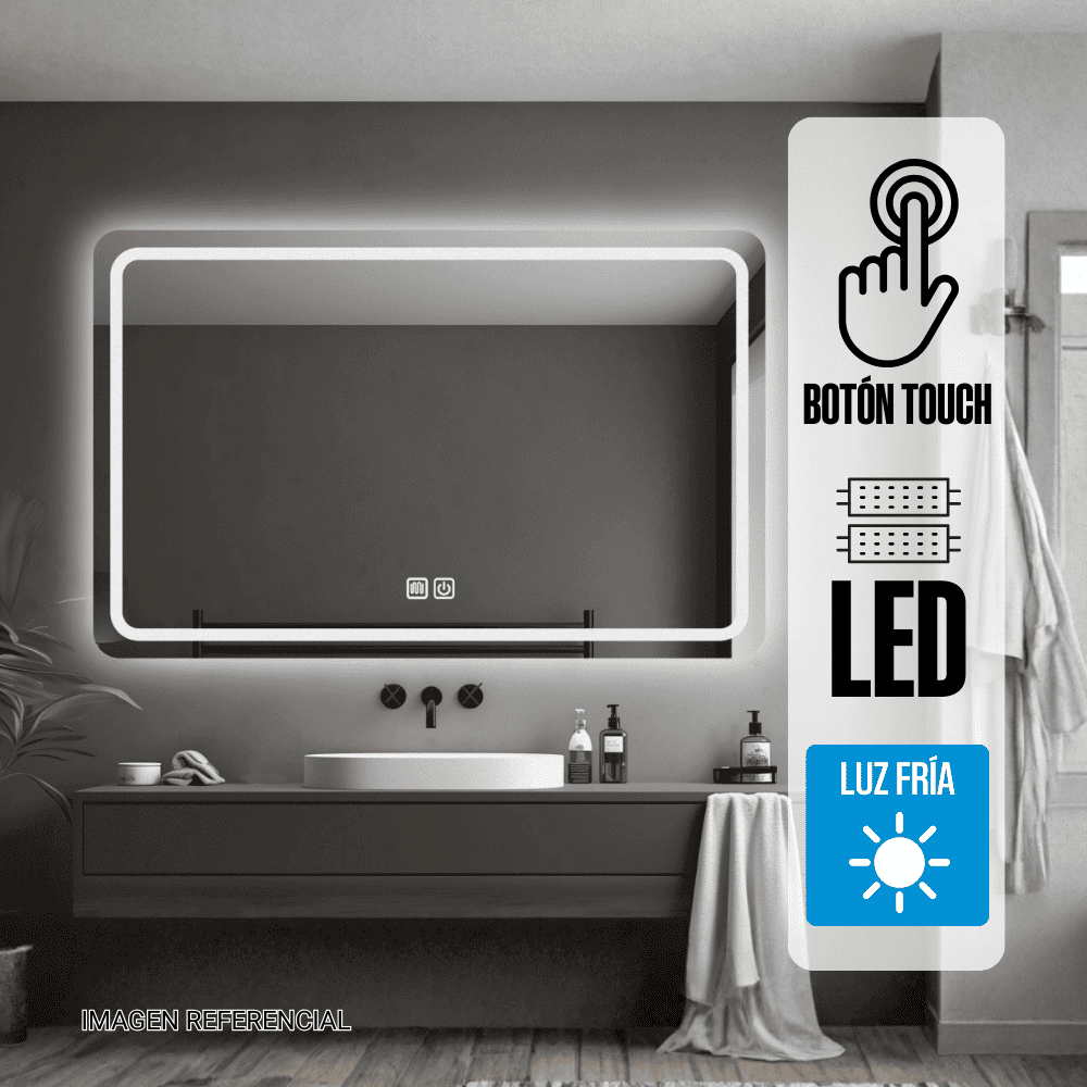 Espejo LED Antiempaño Orange 110x70cm Biselado Luz Fría Espejo LED Antiempaño Orange 110x70cm Biselado Luz Fría