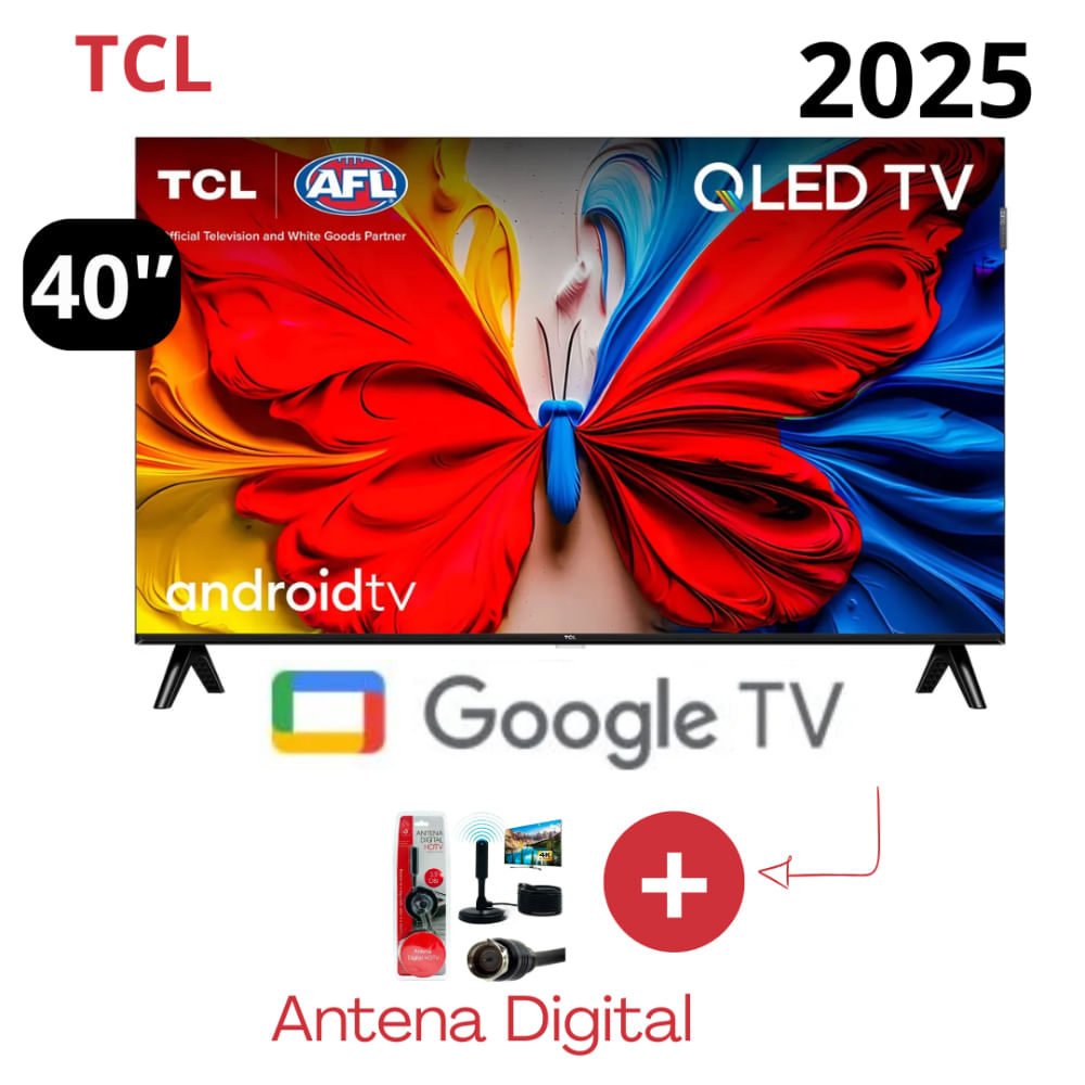 TELEVSOR TCL QLED GOOGLE TV 40S5K 4K UHD MAS ANTENA DIGITAL