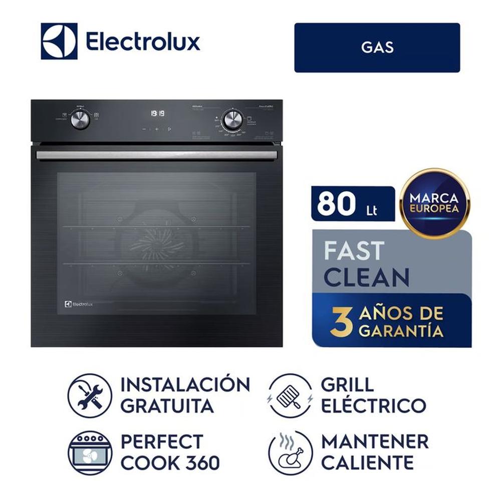 Horno Convección Negro Empotrable a Gas Electrolux 80L OE8GH