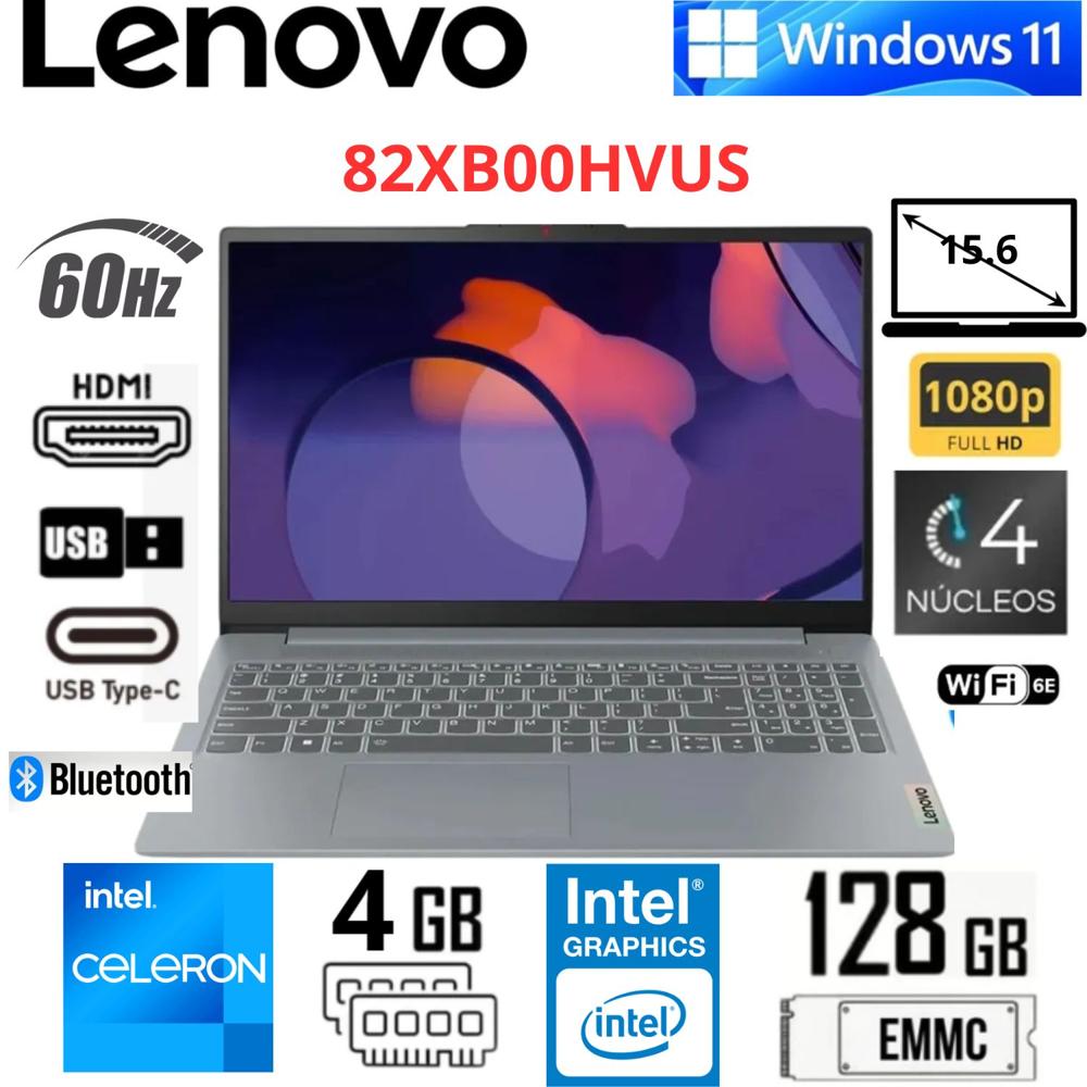 Lenovo IdeaPad Slim 3 15IAN8 15.6 FHD  Intel N100  4GB DDR5 128GB UFS  Intel UHD Graphics