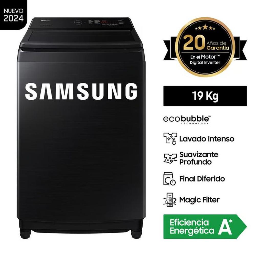 Lavadora Samsung EcoBubble 19KG Negra WA19CG6441BVPE