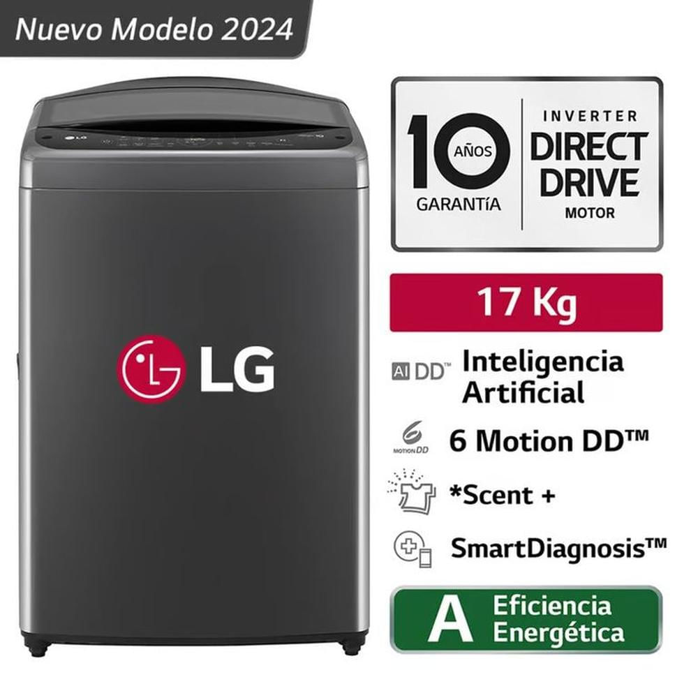 Lavadora 17KG Inteligencia Artificial Carga Superior Negro Claro WT17BV6T