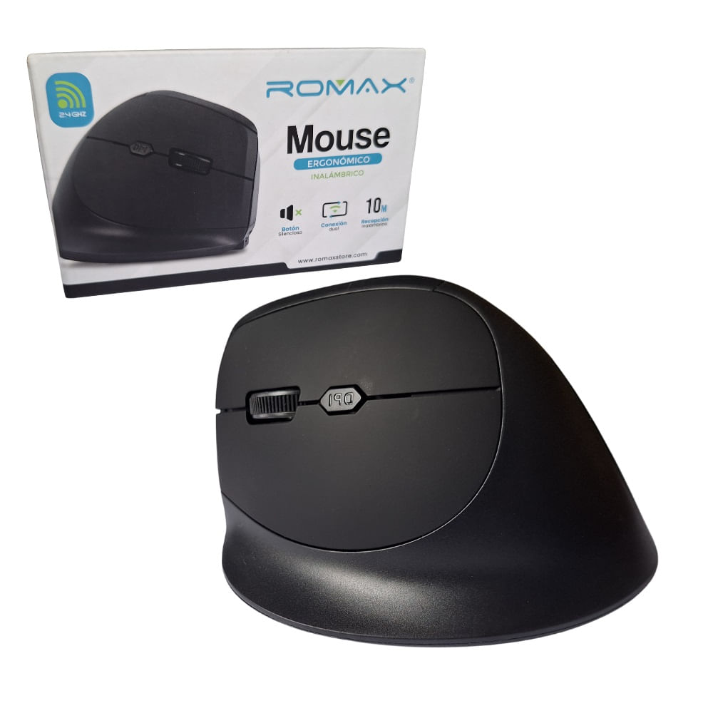 Mouse Ergonomico Inalámbrico 2.4 GHz Romax TPM0054