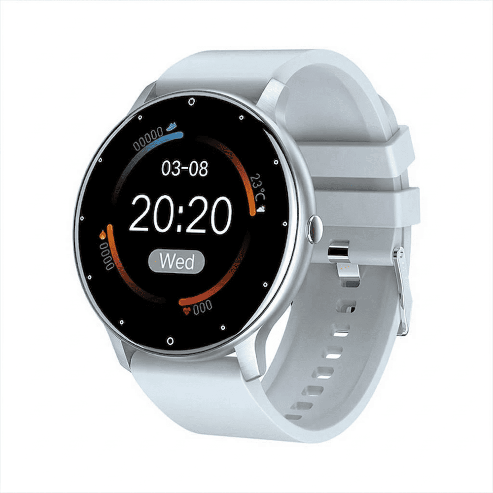 SMARTWATCH ZL02 RELOJ INTELIGENTE REDONDO LLAMADAS BLUETOOTH PANTALLA OLED UNISEX COLOR PLATA