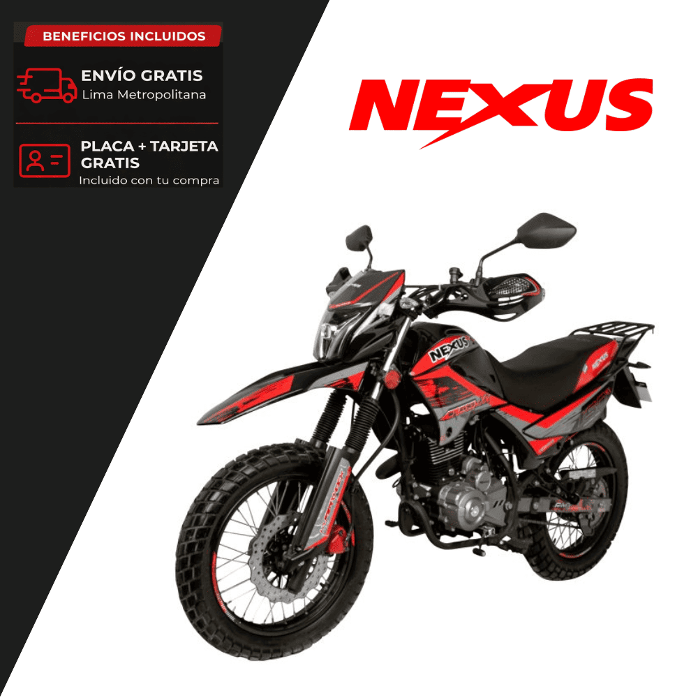 Motocicleta NEXUS 150 XT Negro Rojo