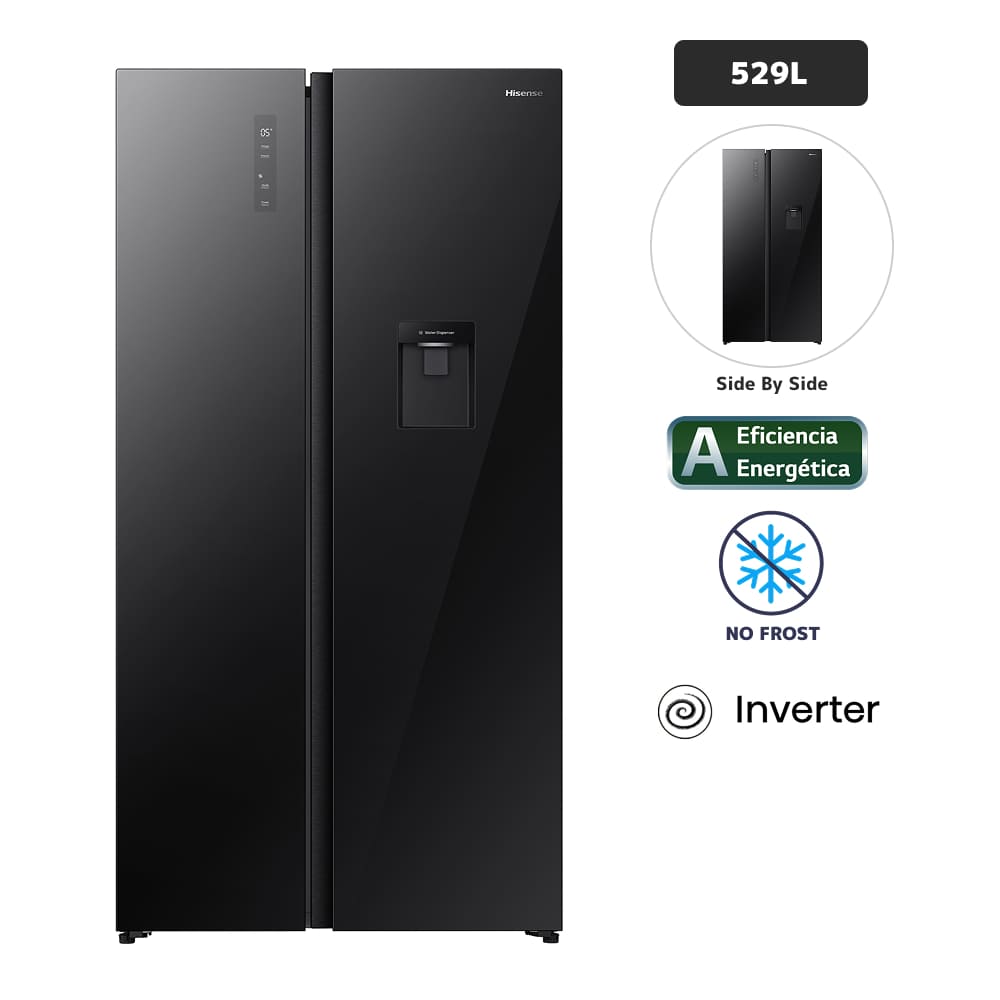 Refrigeradora HISENSE 529L No Frost RS3P558NM11 Negro Refrigeradora HISENSE 529L No Frost RS3P558NM11 Negro