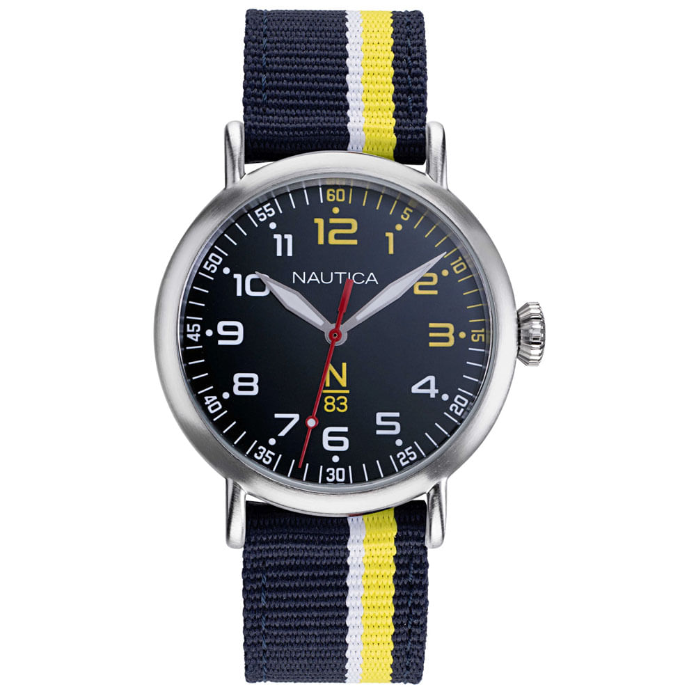 Reloj Nautica Wakeland NAPWLS907 Correa de Nylon y Dial Azul Amarillo
