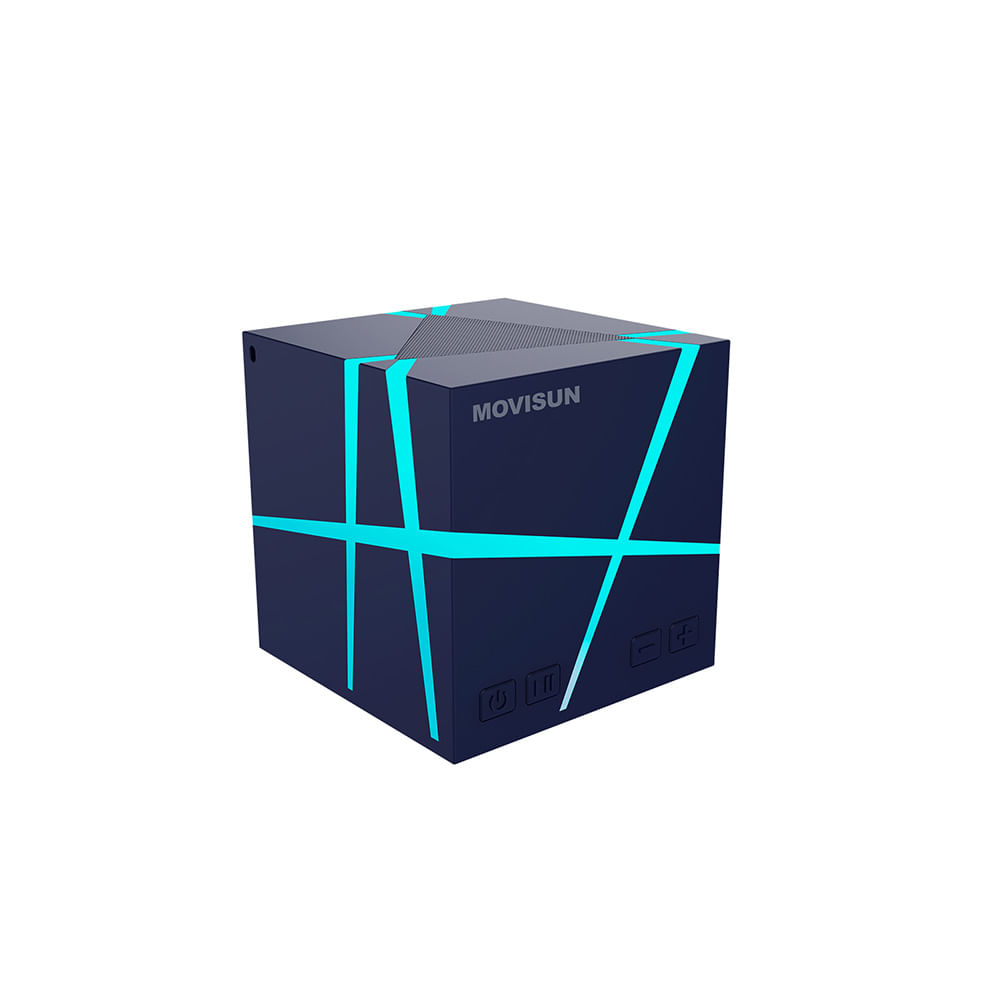 Parlante Bluetooth Portátil MOVISUN Power Magic Azul 5W con Luces LED TWS MicroSD y Aux