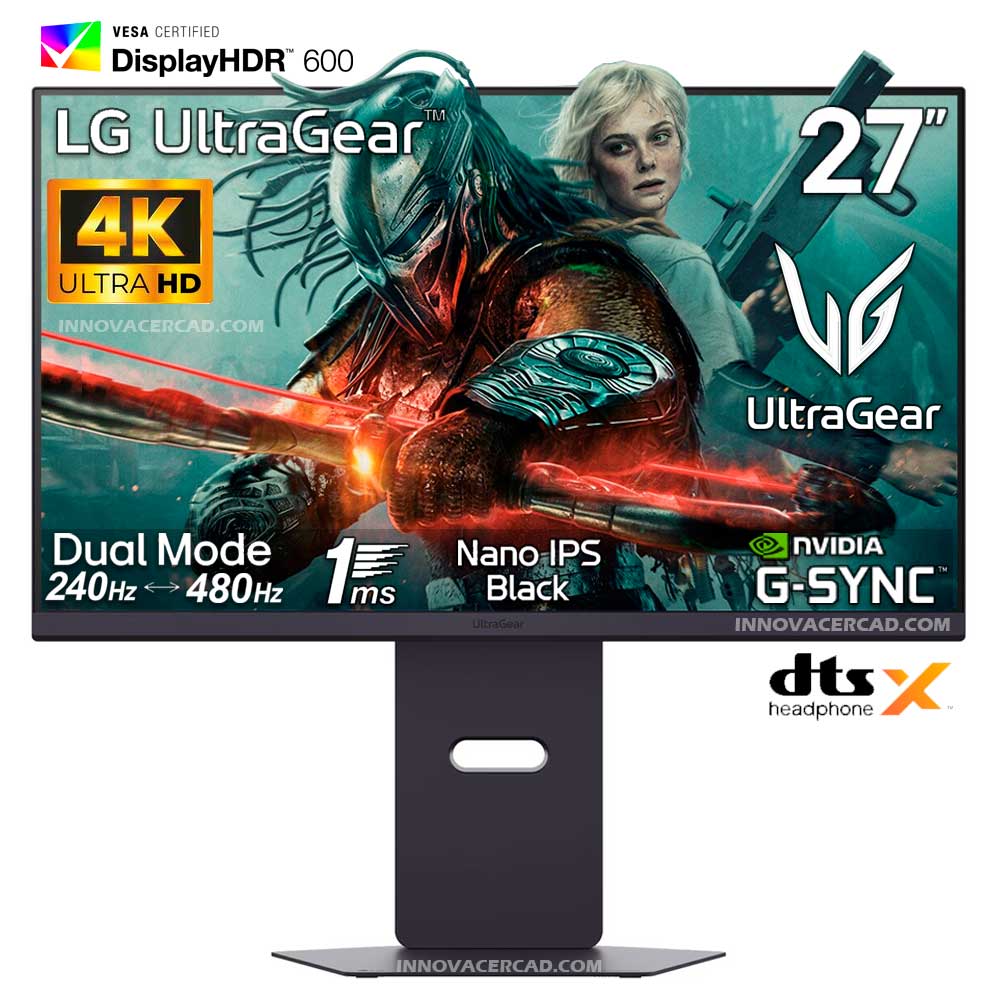 Monitor LG UltraGear 27G850A-B Nano IPS UHD 4K de 27 Dual MODE 4K UHD 240hz - FHD 480hz 1ms
