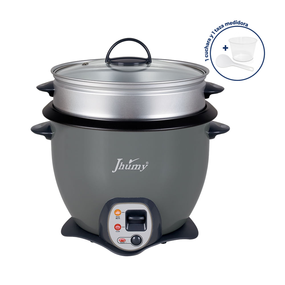 Olla arrocera con vaporera 2.1L color gris