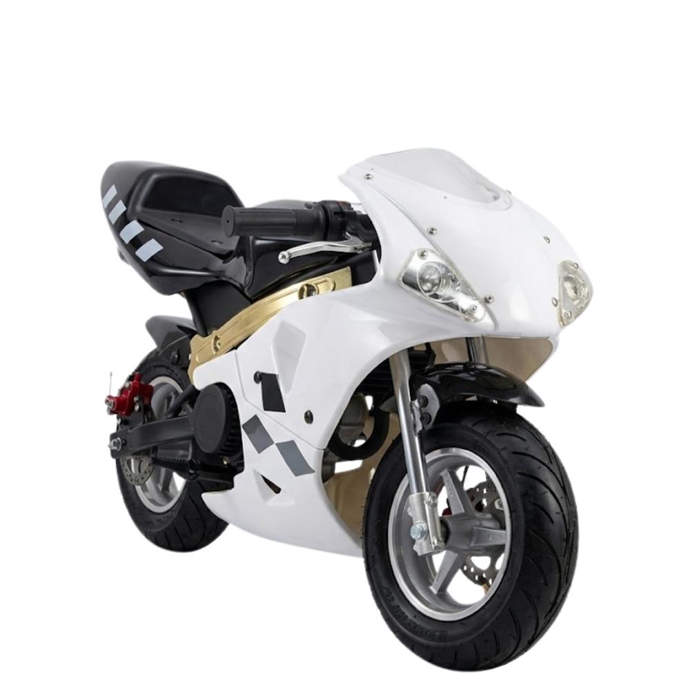 Mini Motoccross para Niños y Niñas 2 Tiempos Juguete Recreativo Blanco con Negro