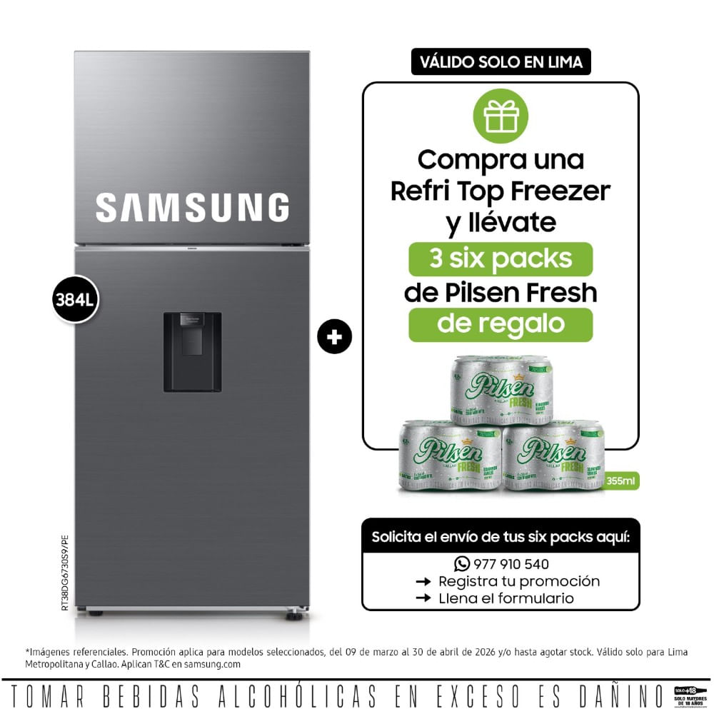 Refrigeradora Samsung 384L All Around Cooling RT38DG6730S9PE Plateada