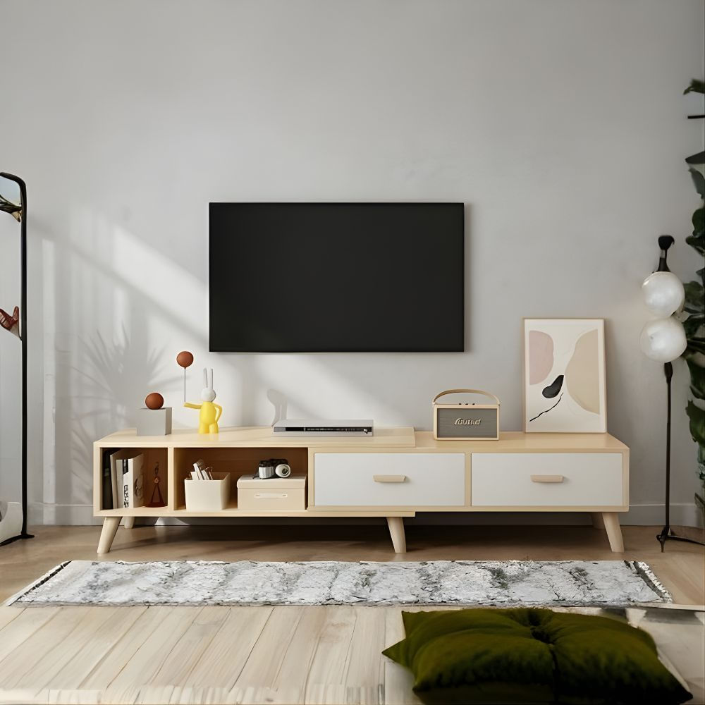 Mesa de TV 75'' Lauren Marrón y Blanco | Masiva Home Mesa de TV 75'' Lauren Marrón y Blanco | Masiva Home