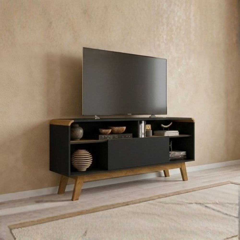 Mesa de TV 55'' Nobuya Negro y Marrón | Masiva Home Mesa de TV 55'' Nobuya Negro y Marrón | Masiva Home