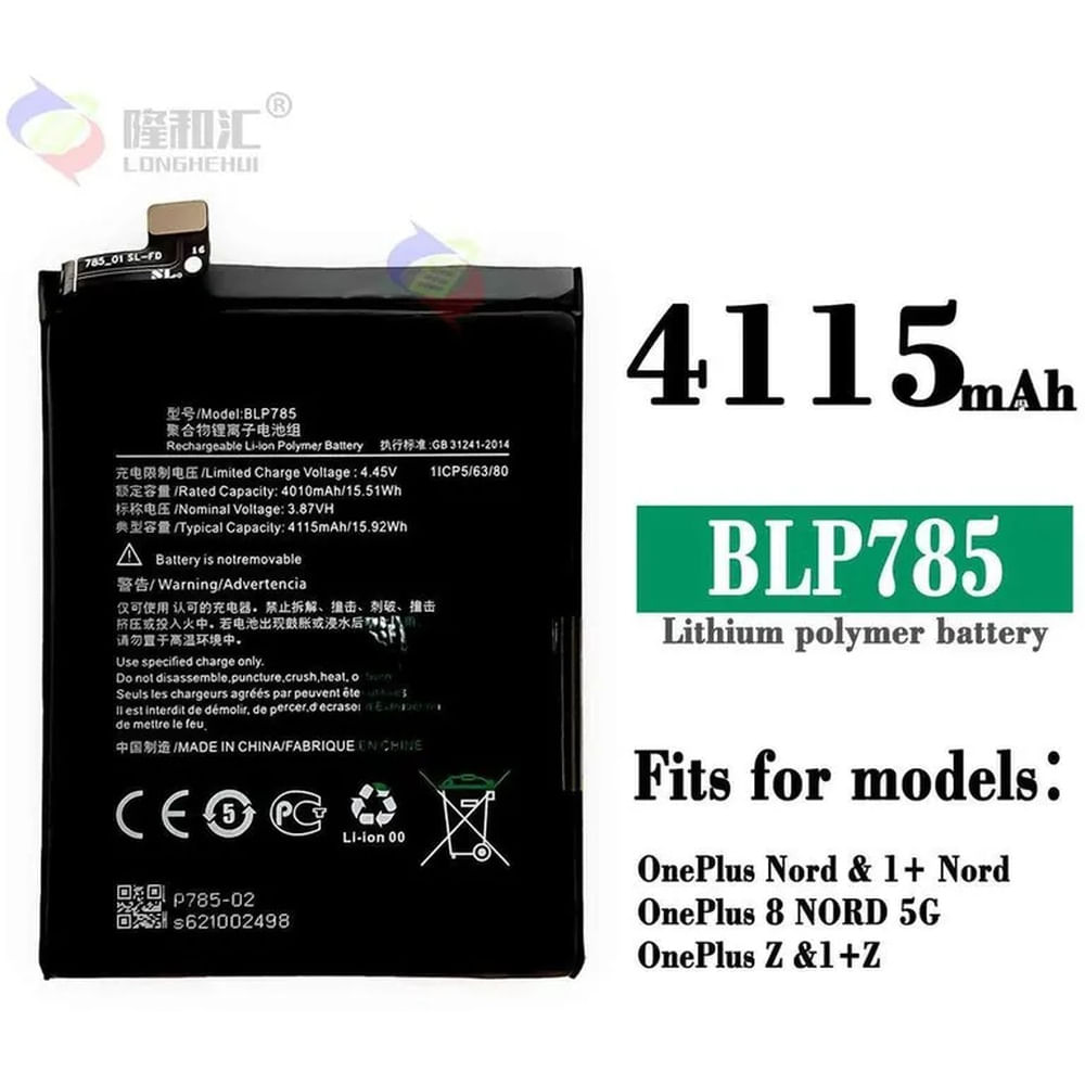 Bateria one plus 8 nord 5g  blp785  nuevo-negro