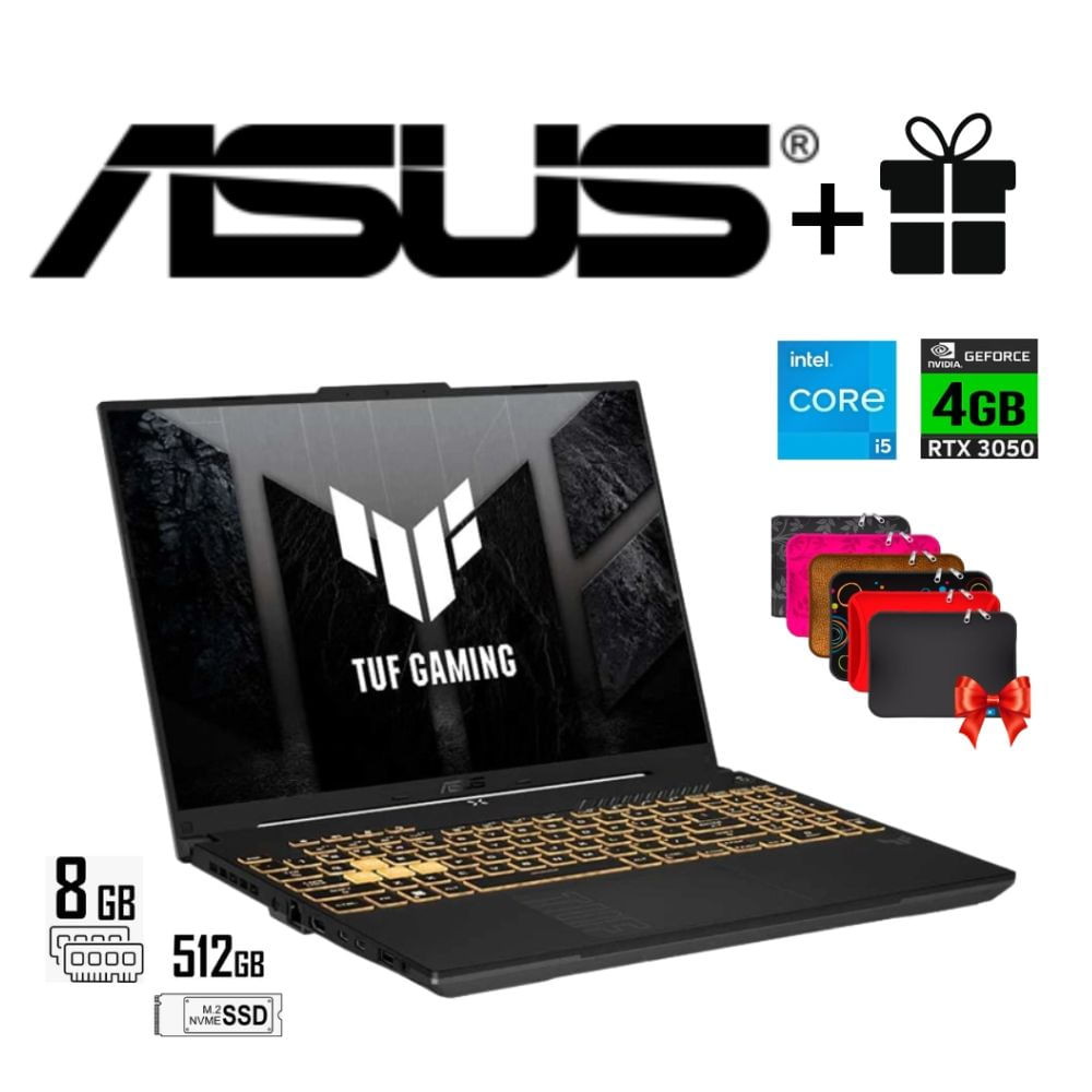 LAPTOP ASUS TUF GAMING 15.6 FX507ZC4 FHD INTEL CORE I5 12500H RAM 8GB 512GB SSD 4GB GRAFICA DDR4