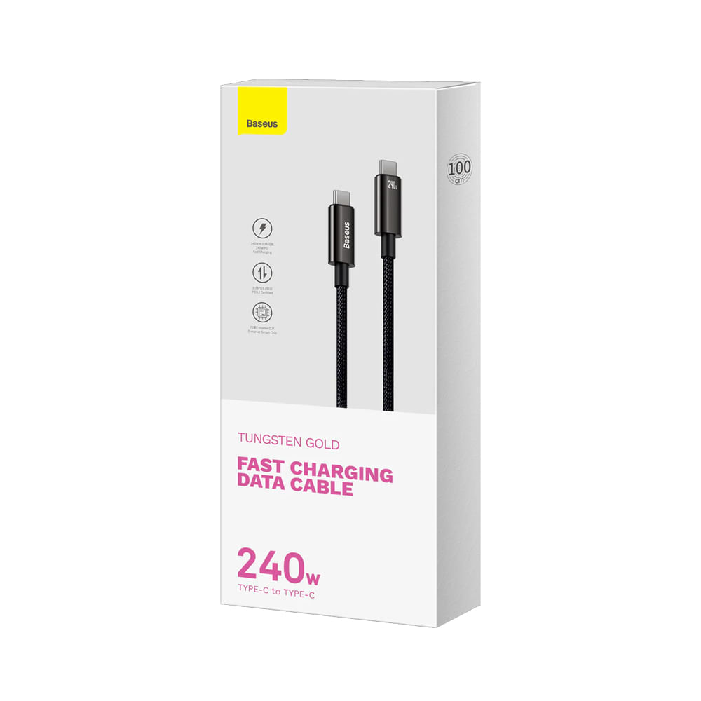 Cable Baseus Fast Charging Data 240w - Tungsten Gold - 3 metros