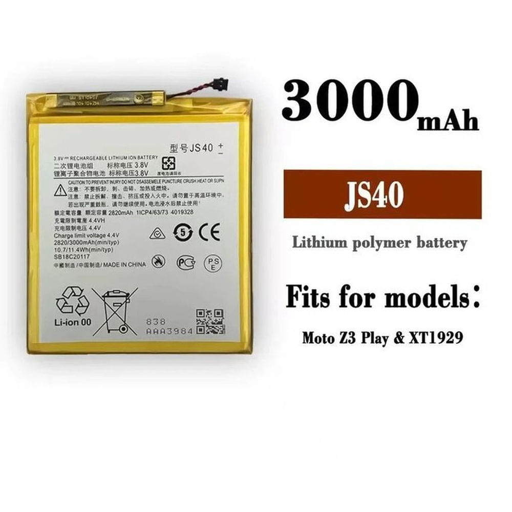 Bateria motorola z3 play  js40  nuevo-negro