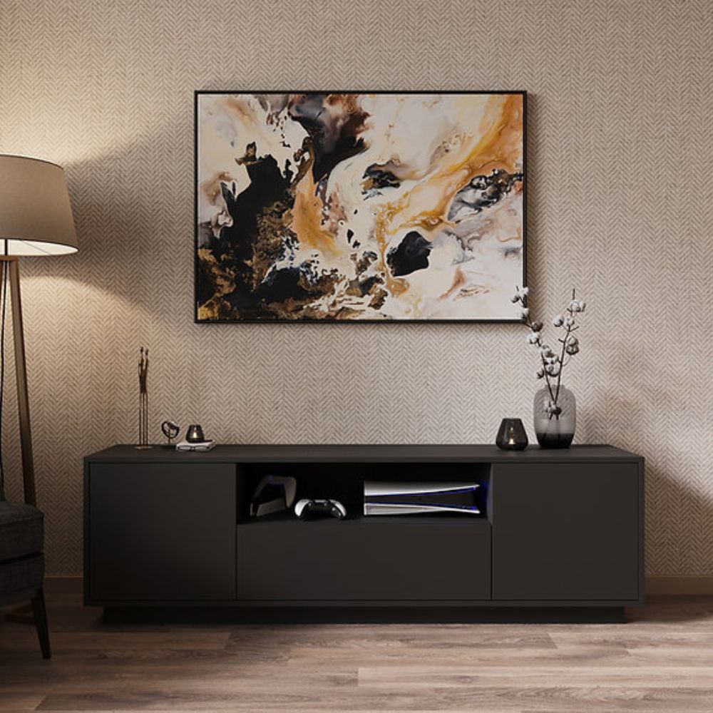 Mesa de TV 60'' Harmony Negro | Masiva Home Mesa de TV 60'' Harmony Negro | Masiva Home