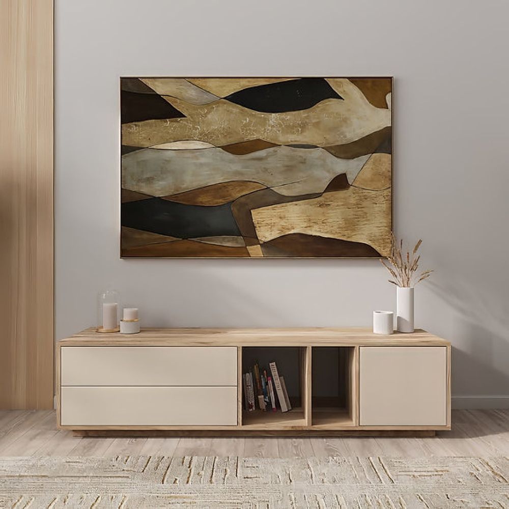 Mesa de TV 65'' Fred Marron claro y Beige | Masiva Home Mesa de TV 65'' Fred Marron claro y Beige | Masiva Home