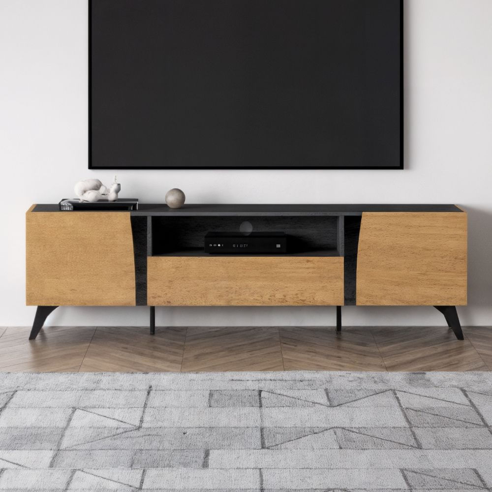 Mesa de TV 65'' Verona Marron claro y Negro | Masiva Home Mesa de TV 65'' Verona Marron claro y Negro | Masiva Home