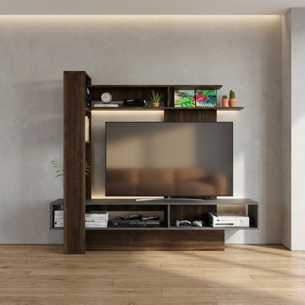Mesa de TV 70'' Heidi Marrón y Plomo | Masiva Home Mesa de TV 70'' Heidi Marrón y Plomo | Masiva Home