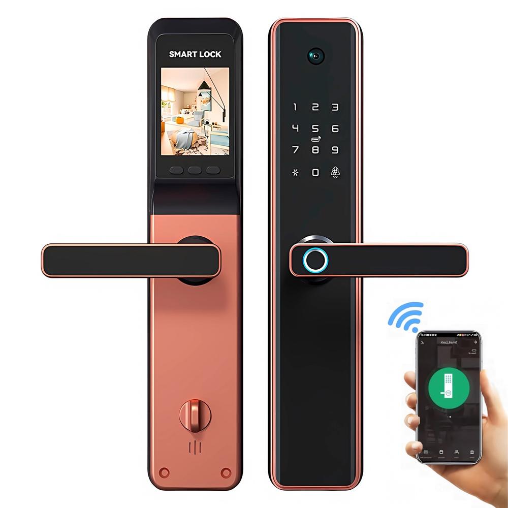 Cerradura Inteligente Smart Chapa Biométrica Wifi M1 Pro Dorado