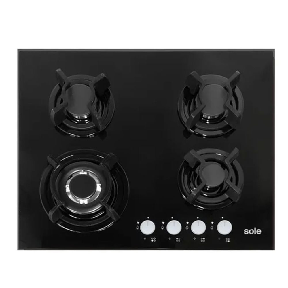 Cocina Empotrable SOLE SOLCO034 4 Quemadores - Negro