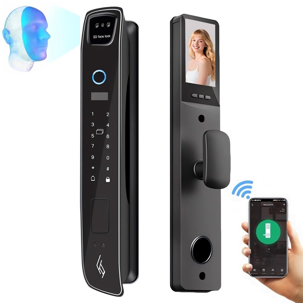 Cerradura Inteligente Smart Apertura Facial 3d Negro Mj5s Negro