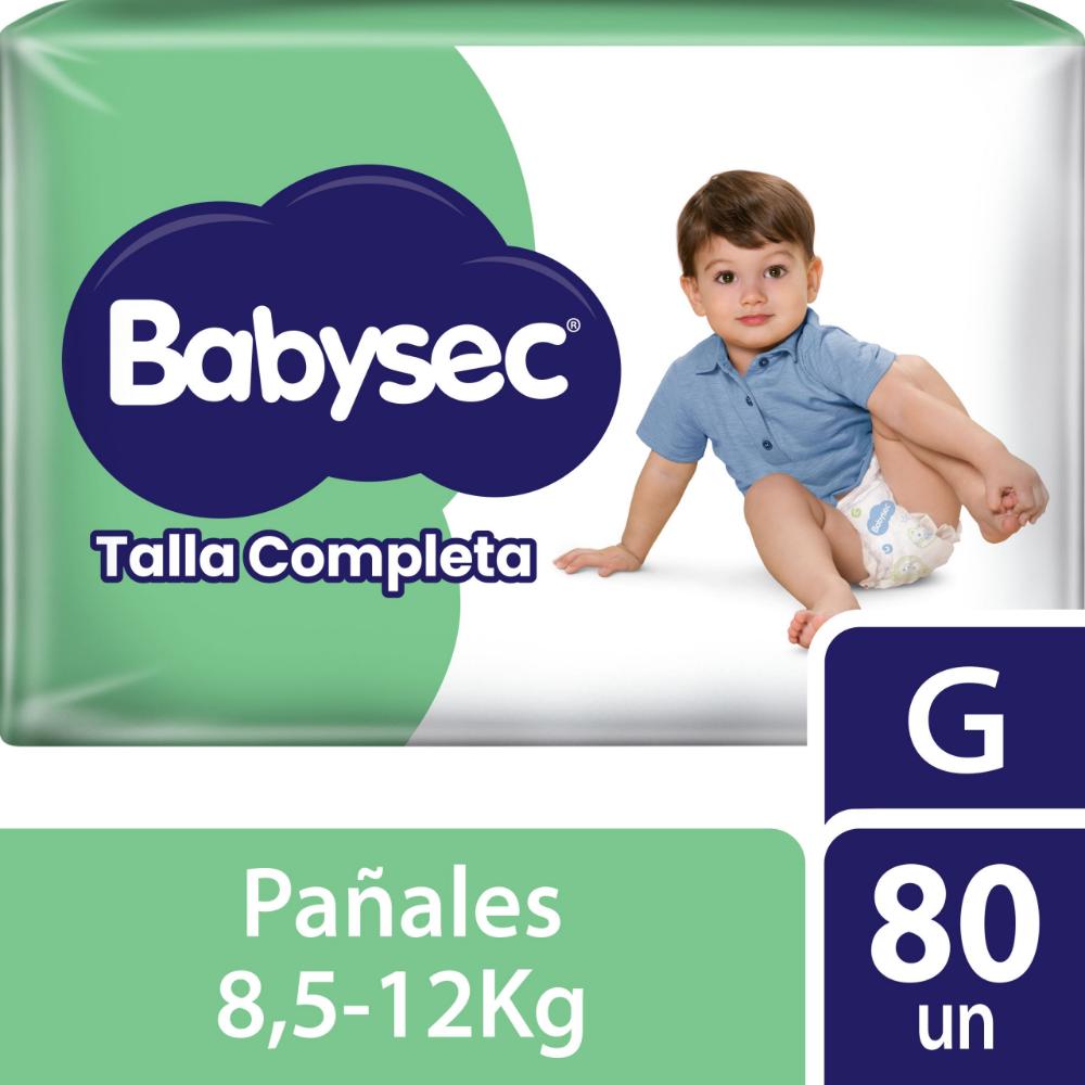 Pañales para Bebé BABYSEC Talla Completa G Paquete 80un Pañales para Bebé BABYSEC Talla Completa G Paquete 80un