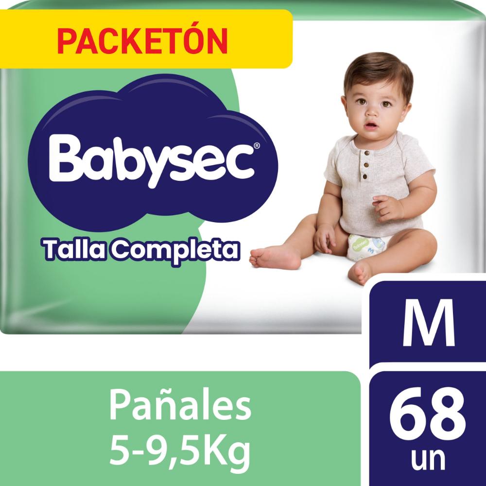Pañales para Bebé BABYSEC Talla Completa M Paquete 68un Pañales para Bebé BABYSEC Talla Completa M Paquete 68un