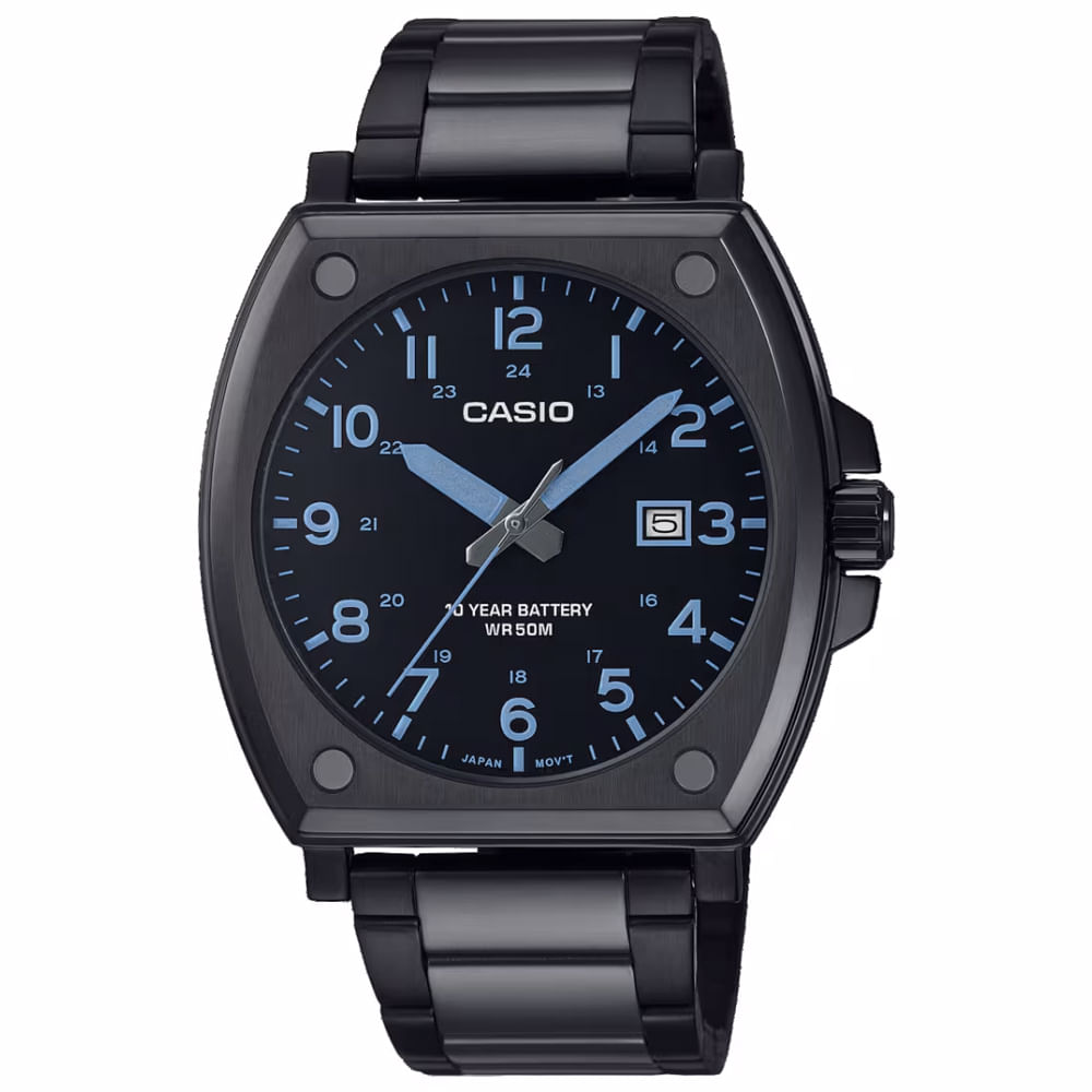 Reloj Casio MTP-E715D-1AV Fecha Acero Inoxidable Negro