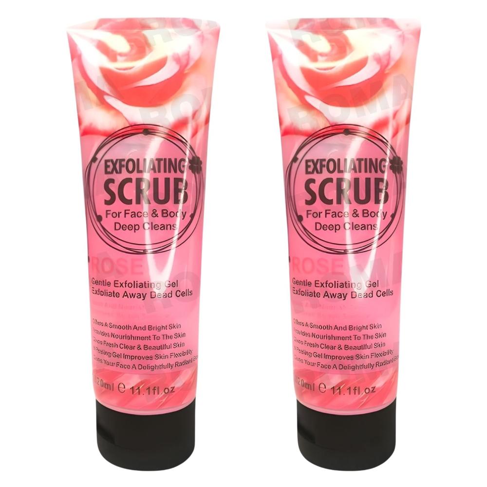 PACK 2 EXFOLIANTE FACIAL Y CORPORAL ROSAS 320ML WOKALI