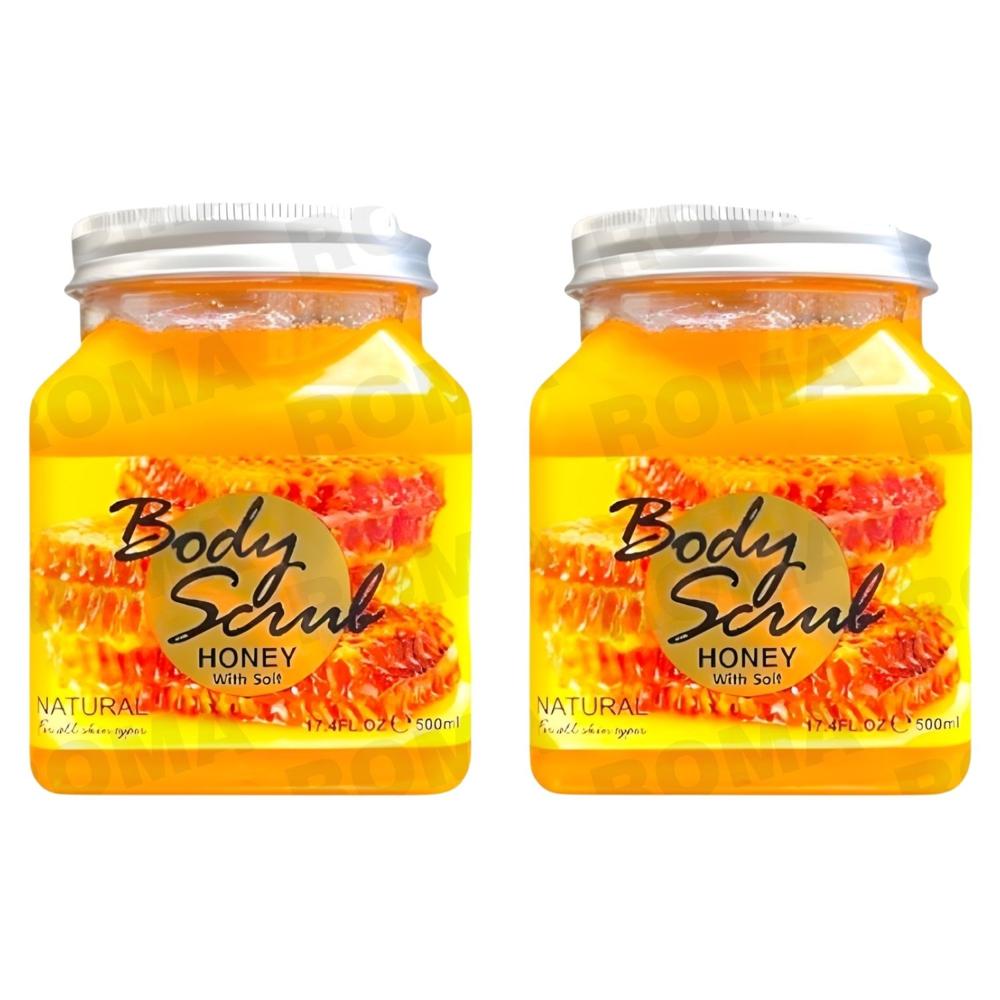 PACK 2 EXFOLIANTE CORPORAL BASE DE SAL DE MAR Y MIEL 500ML WOKALI