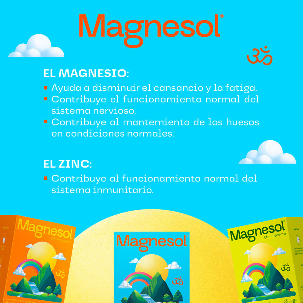 Magnesol Efervescente Naranja Caja 33 sobres - Magnesio + Zinc| Oechsle ...