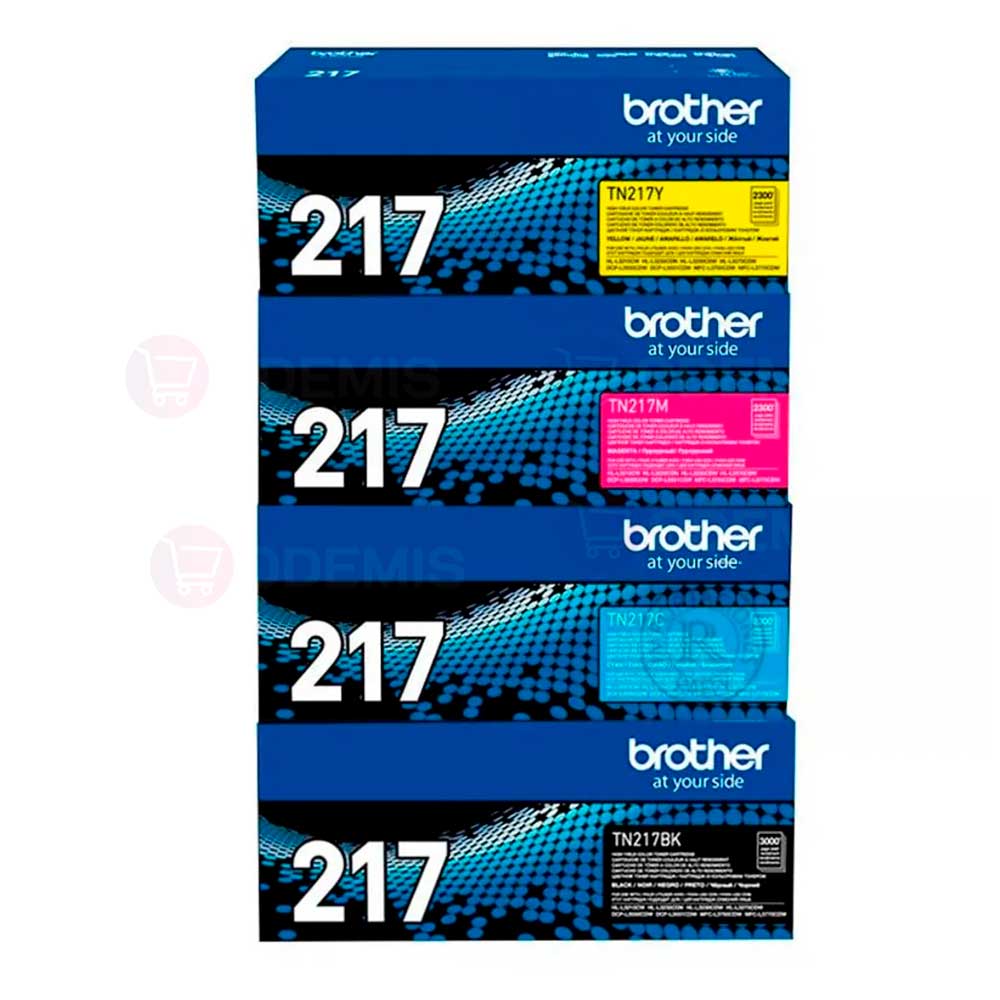 KIT TONER BROTHER TN-217 4 COLORES ORIGINAL