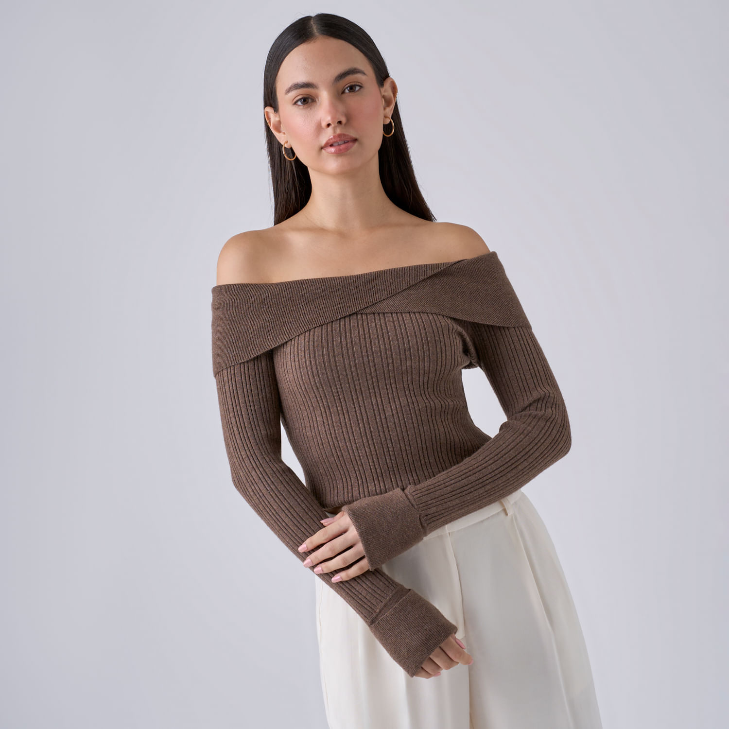 Chompa Mujer Hombros Hypnotic Manga Larga