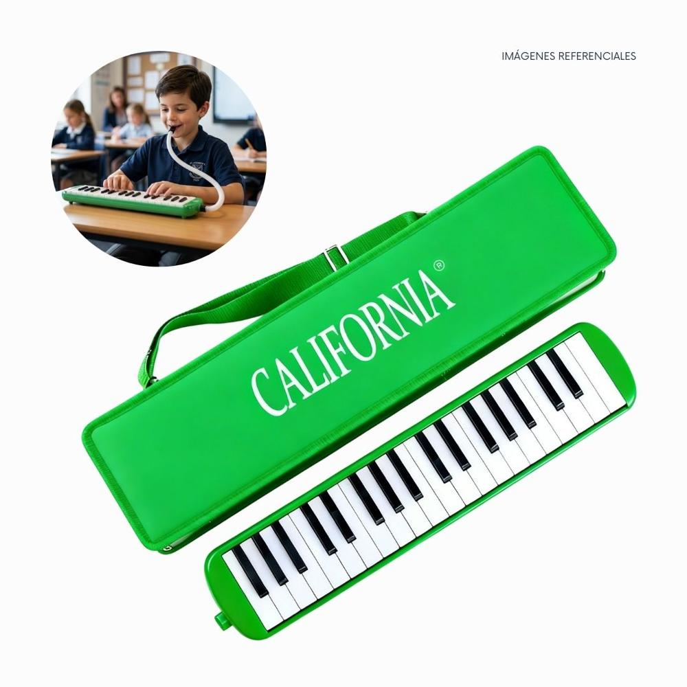 Melódica de 37 teclas California - Color Verde con Estuche Rígido