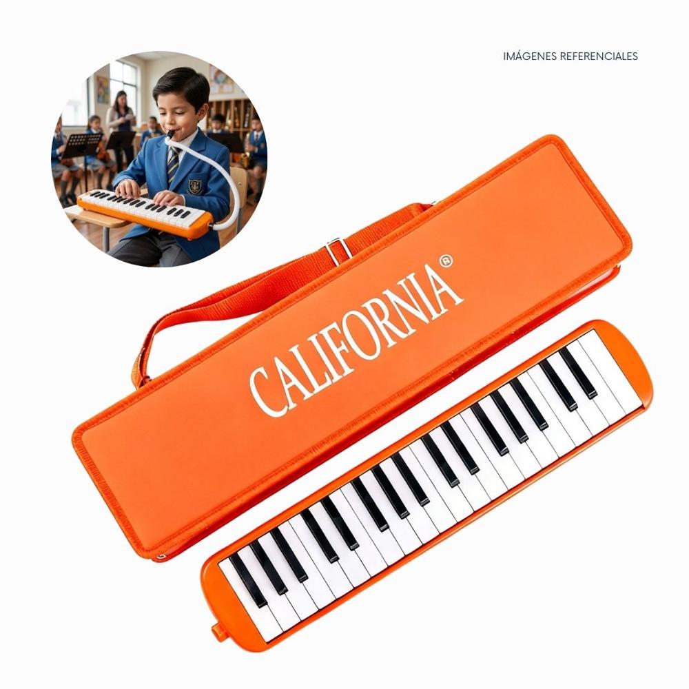 Melódica de 37 teclas California - Color Naranja con Estuche Rígido